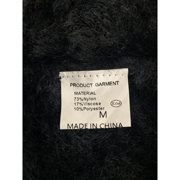 Womens Black Fuzzy V-Neck Sweater Vest Size Medium - Picture 5 of 6